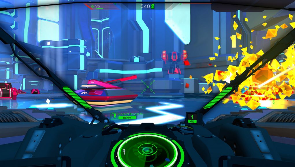 Battlezone-Screenshot aus der Cockpit-Perspektive