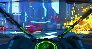 Battlezone-Screenshot aus der Cockpit-Perspektive